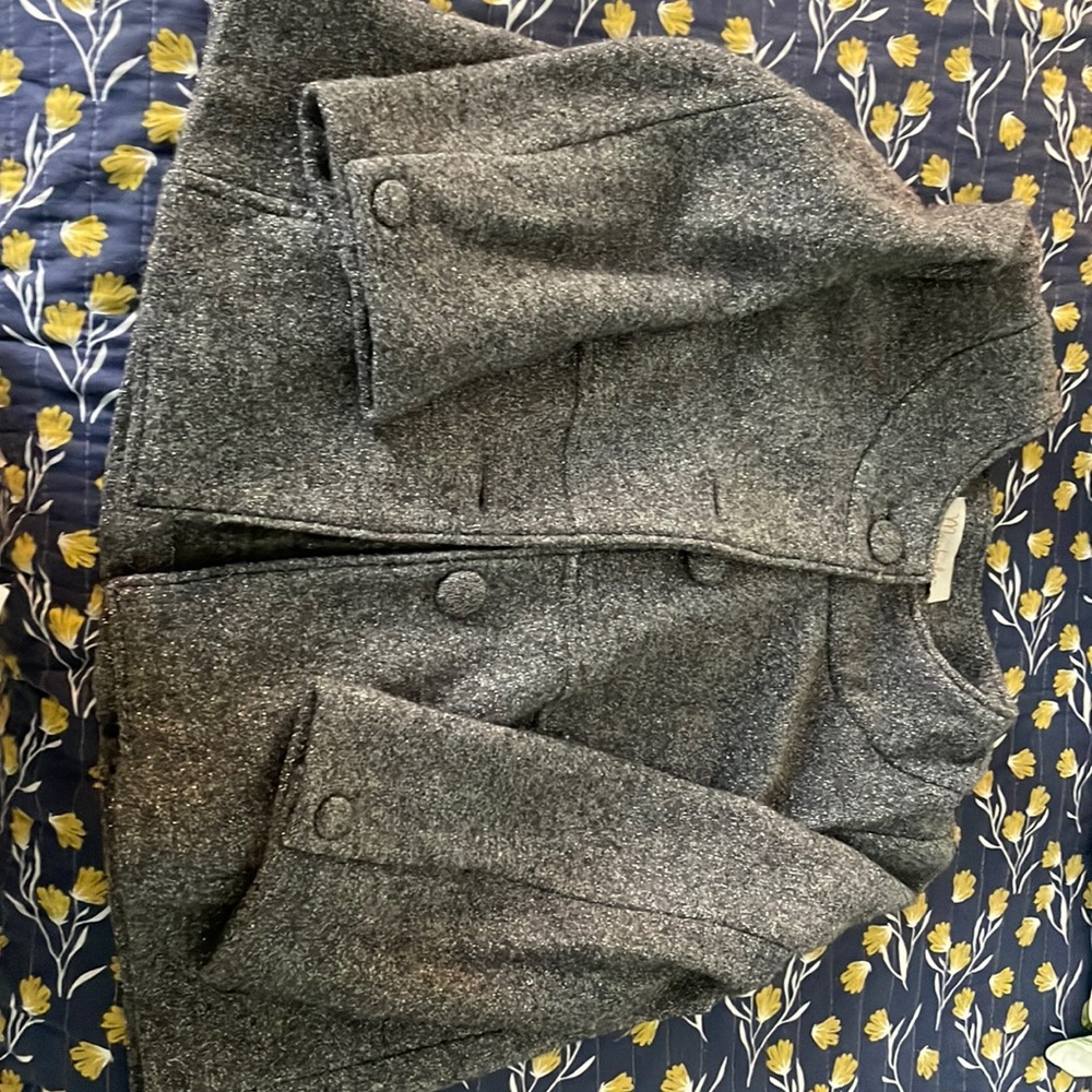 Gray winter jacket with silver threading